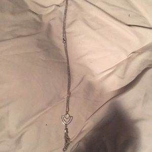 Long silver necklace